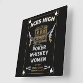 カウボーイアメリカンフロンティアサロン スクエア壁時計 (傾斜)