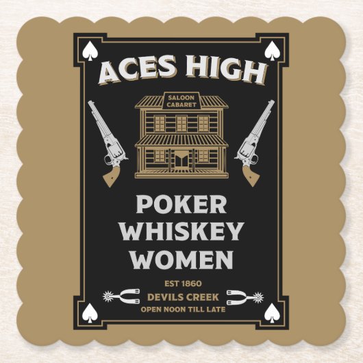 カウボーイアメリカンフロンティアサロン ペーパーコースター (正面)