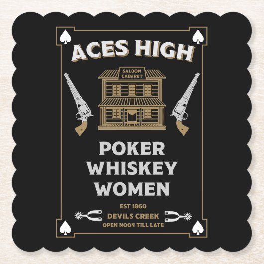 カウボーイアメリカンフロンティアサロン ペーパーコースター (正面)