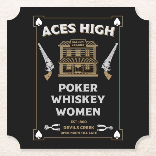 カウボーイアメリカンフロンティアサロン ペーパーコースター (正面)