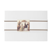 カウボーイアンドブライドウェスタンスタイル結婚ズブラウン 招待状ベリーバンド (裏面例)