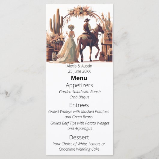 カウボーイアンドブライドウェスタンスタイル結婚ズ メニュー (正面)