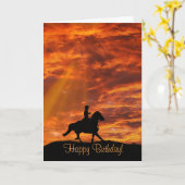 カウボーイアンドホースカントリーウェスタンハッピーバースデー カード (黄色い花)