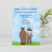 カウボーイアンドホース誕生日招待状 招待状 (スタンド正面)