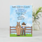 カウボーイアンドホース誕生日招待状 招待状 (スタンド正面)