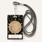 カウボーイアートタイポグラフィクールブラウンウォーター色 バッジ (正面ランヤード)