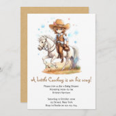 カウボーイインスパイアワイルドウエスト赤ちゃんシャワー 招待状 (正面/裏面)