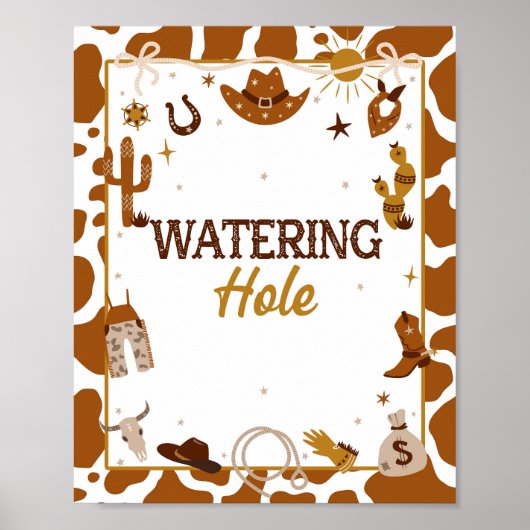 カウボーイウェスタンウォーターリングホールサイン ポスター (正面)