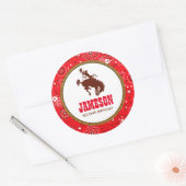 カウボーイウェスタンオールドウェスト誕生日ベビーシャワー ラウンドシール (封筒)