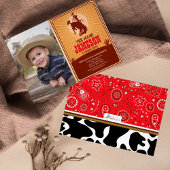 カウボーイウェスタンオールドウェスト誕生日写真 招待状