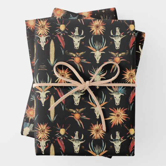 カウボーイウェスタンスカル砂漠 ラッピングペーパーシート (インサイチュ)