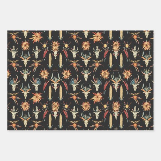 カウボーイウェスタンスカル砂漠 ラッピングペーパーシート (正面)