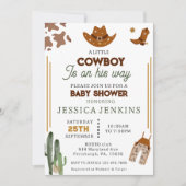 カウボーイウェスタンハットブーツデニムボーイベビーシャワー 招待状 (正面)