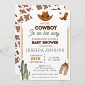 カウボーイウェスタンハットブーツデニムボーイベビーシャワー 招待状 (正面/裏面)