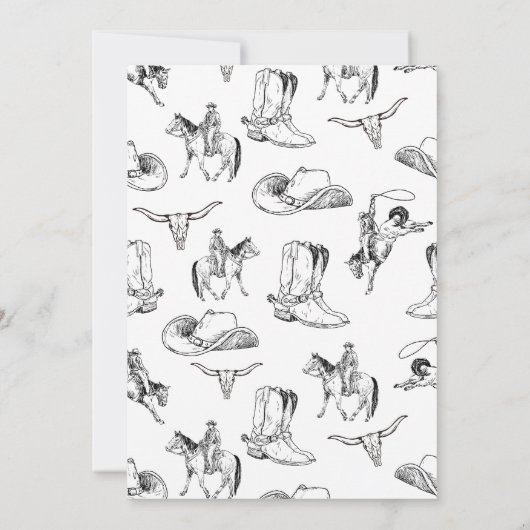 カウボーイウェスタンバースデーパーティーの招待テンプレート 招待状 (裏面)