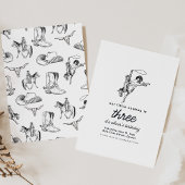 カウボーイウェスタンバースデーパーティーの招待テンプレート 招待状