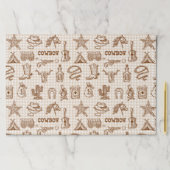 カウボーイウェスタンバースデーパーティー紙ランチョンマット ペーパーパッド (インサイチュ)