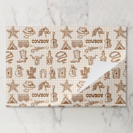 カウボーイウェスタンバースデーパーティー紙ランチョンマット ペーパーパッド