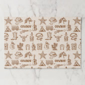 カウボーイウェスタンバースデーパーティー紙ランチョンマット ペーパーパッド (正面)