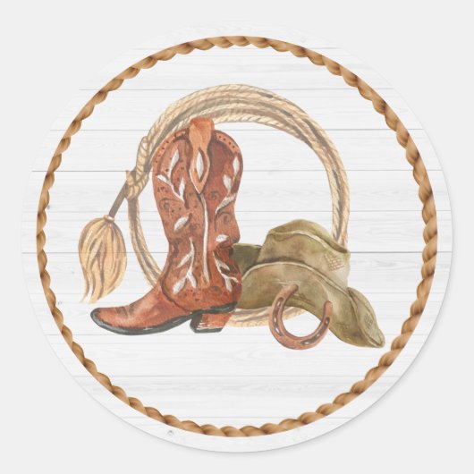 カウボーイウェスタンパーティー ラウンドシール (正面)