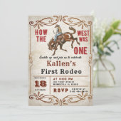 カウボーイウェスタンファーストロデオワイルドウェスト誕生日 招待状 (スタンド正面)