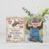 カウボーイウェスタンファーストロデオワイルドウェスト誕生日 招待状 (スタンド正面)
