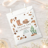 カウボーイウェスタンファーストロデオ誕生日サンキュー フェイバーバッグ (クリップ留めされた状態)