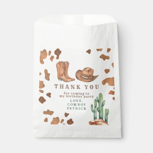 カウボーイウェスタンファーストロデオ誕生日サンキュー フェイバーバッグ (正面)