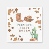 カウボーイウェスタンファースト・ロデオ誕生日パーティー スタンダードカクテルナプキン (正面)