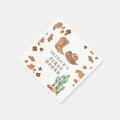 カウボーイウェスタンファースト・ロデオ誕生日パーティー スタンダードカクテルナプキン (角)