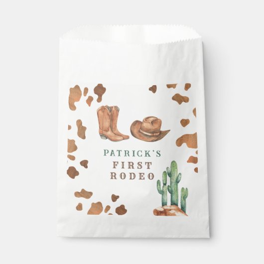 カウボーイウェスタンファースト・ロデオ誕生日パーティー フェイバーバッグ (正面)