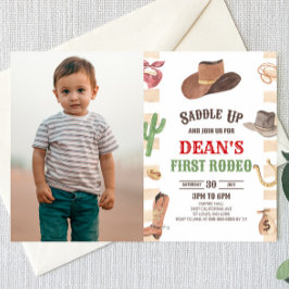 カウボーイウェスタンファーストRodeo 1st誕生日パーティー 招待状