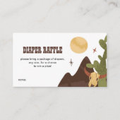 カウボーイウェスタンベビーシャワーおむつラッフル エンクロージャーカード (正面)