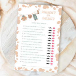 カウボーイウェスタンベビーシャワーママまたはパパのゲーム