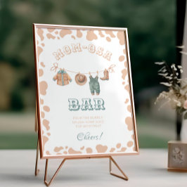 カウボーイウェスタンベビーシャワーマムオーサバーサイン ポスター