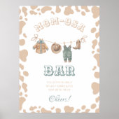 カウボーイウェスタンベビーシャワーマムオーサバーサイン ポスター (正面)