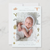 カウボーイウェスタンベビー写真誕生のお知らせ 案内状 (正面)