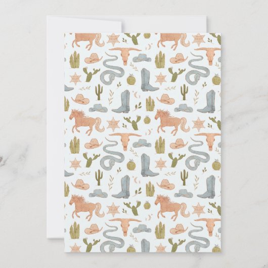 カウボーイウェスタンベビー写真誕生のお知らせ 案内状 (裏面)