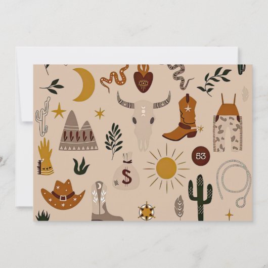 カウボーイウェスタンボーイズ誕生日フォト招待状 招待状 (裏面)