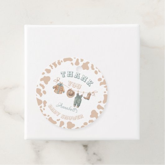 カウボーイウェスタンボーイベビーシャワーありがとう フェイバータグ (インサイチュ)