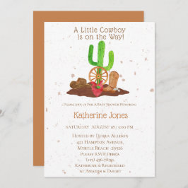 カウボーイウェスタンボーイベビーシャワー 招待状