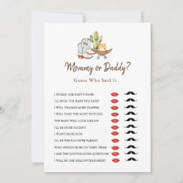 カウボーイウェスタンママまたはパパ赤ちゃんシャワーゲーム 招待状