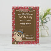 カウボーイウェスタンモンキー5x7誕生日招待状 招待状 (スタンド正面)