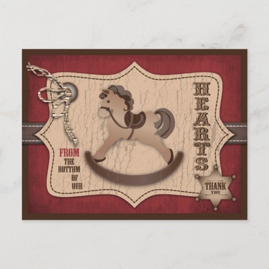 カウボーイウェスタンロッキングホースありがとう ポストカード (正面)