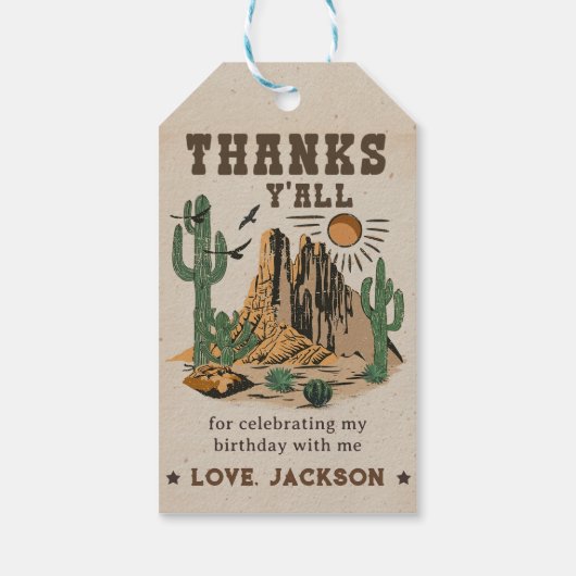 カウボーイウェスタンロデオありがとう ギフトタグ (裏面)