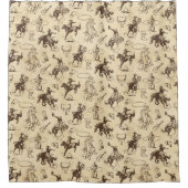 カウボーイウェスタンロデオウマ シャワーカーテン (正面)