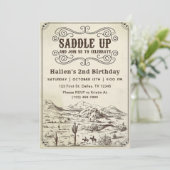 カウボーイウェスタンロデオワイルドウェスト誕生日パーティー 招待状 (スタンド正面)