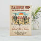 カウボーイウェスタンロデオワイルドウェスト誕生日パーティー 招待状 (スタンド正面)