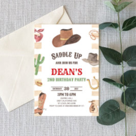 カウボーイウェスタンロデオワイルドウェスト誕生日パーティー 招待状