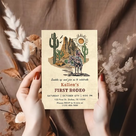 カウボーイウェスタンロデオワイルドウェスト誕生日パーティー 招待状